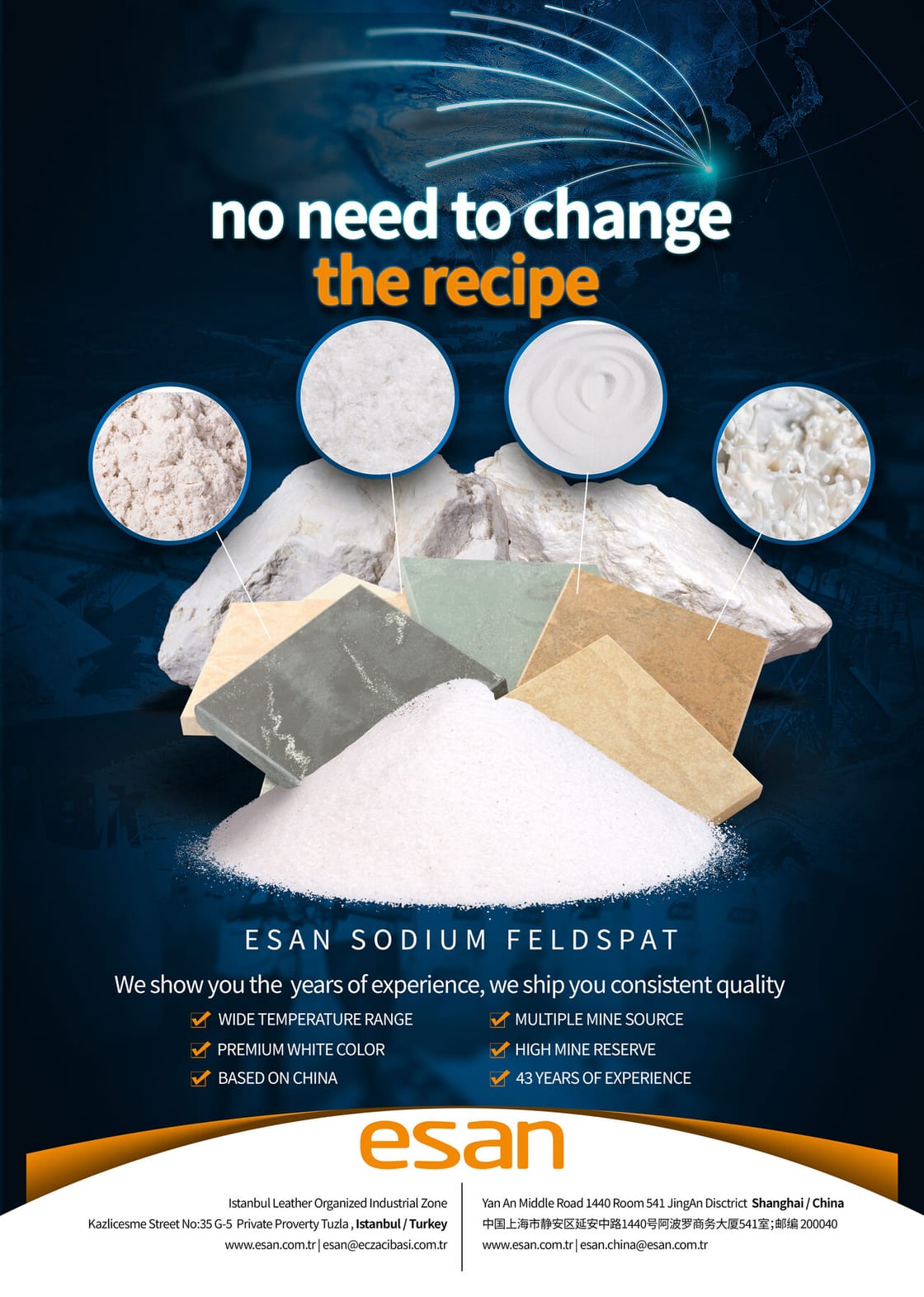 Digital visual for the Esan feldspar product